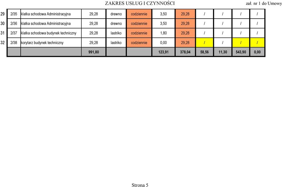 schodowa budynek techniczny 29,28 lastriko codziennie 1,80 29,28 / / / / 32 2/38 korytarz