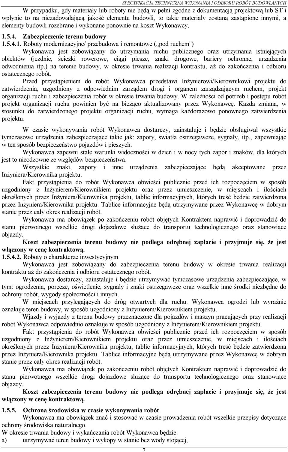 5.4. Zabezpieczenie terenu budowy 1.