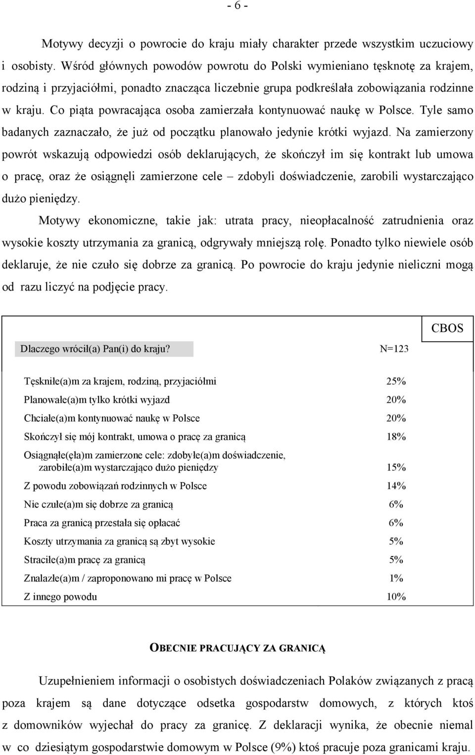 Co piąta powracająca osoba zamierzała kontynuować naukę w Polsce. Tyle samo badanych zaznaczało, że już od początku planowało jedynie krótki wyjazd.