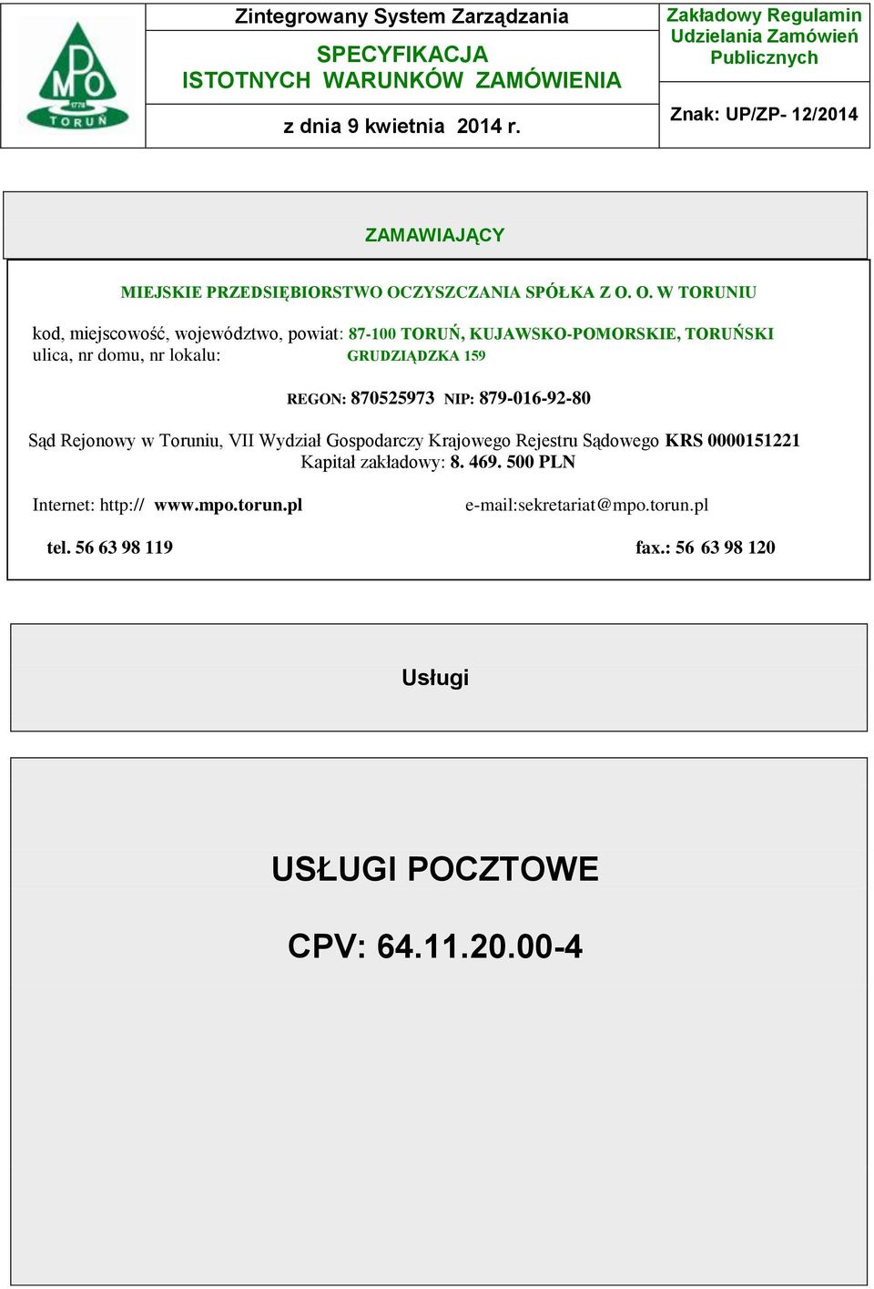 ZYSZCZANIA SPÓŁKA Z O.