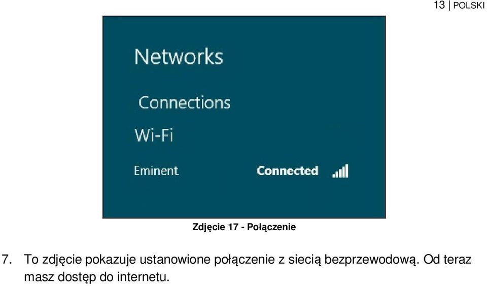 połączenie z siecią bezprzewodową.