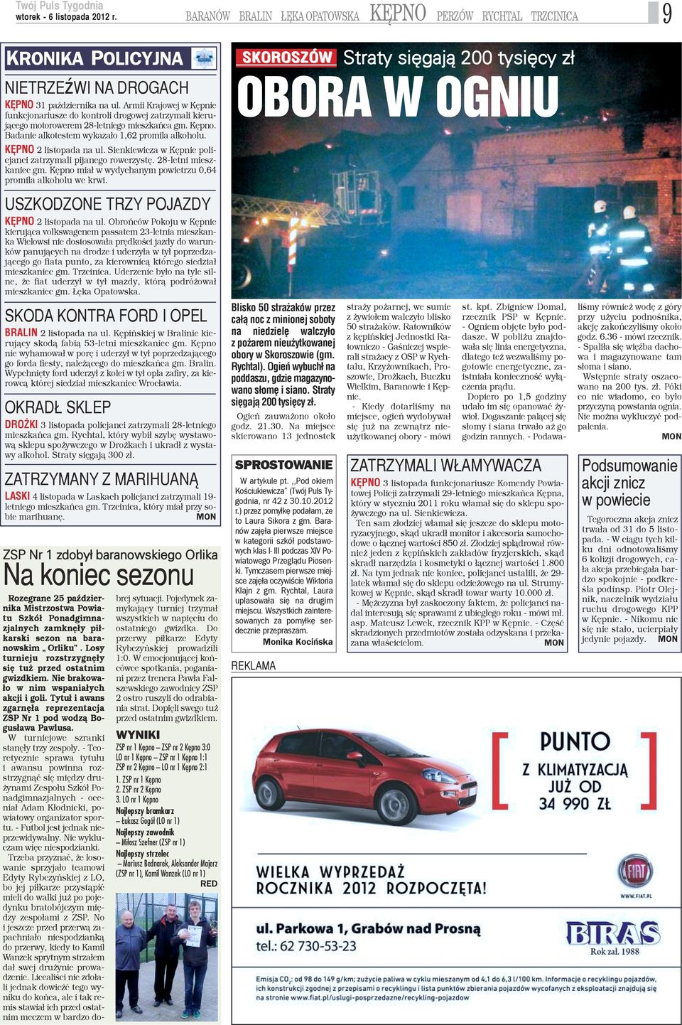 KÊPNO 2 listopada na ul. Sienkiewicza w Kêpnie policjanci zatrzymali pijanego rowerzystê. 28-letni mieszkaniec gm. Kêpno mia³ w wydychanym powietrzu 0,64 promila alkoholu we krwi.