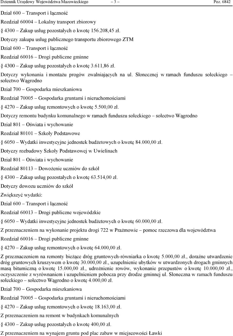 Dotyczy wykonania i montażu progów zwalniających na ul.