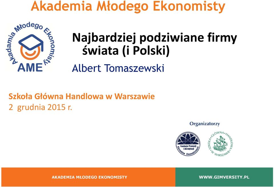 Tomaszewski Szkoła Główna Handlowa w Warszawie