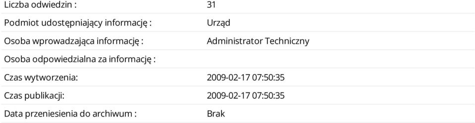 odpowiedzialna za informację : Czas wytworzenia: 2009-02-17