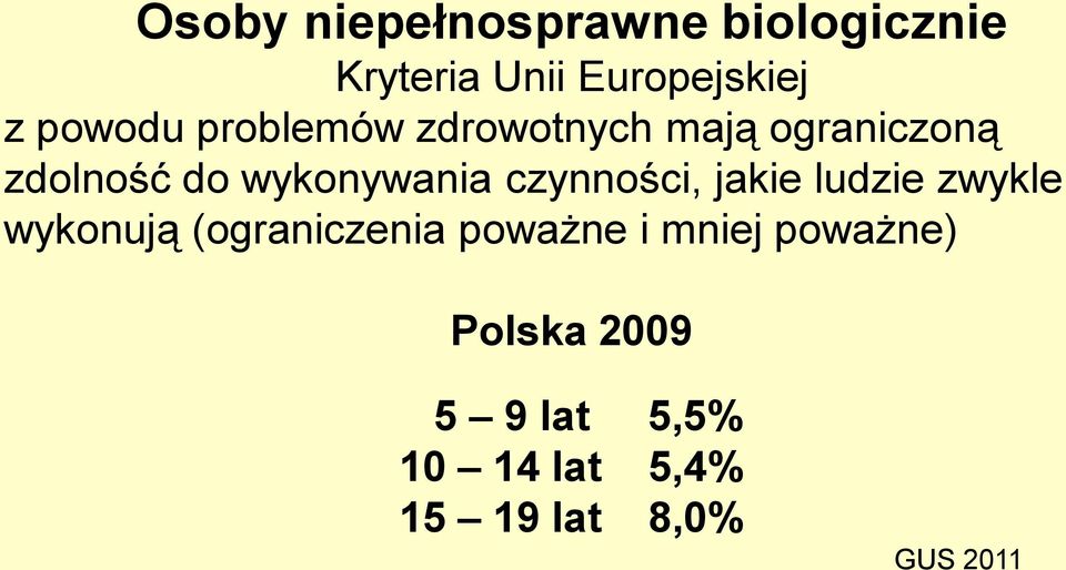 wykonywania czynności, jakie ludzie zwykle wykonują (ograniczenia