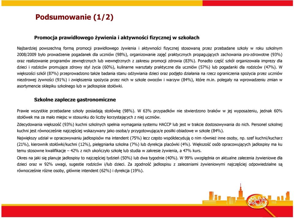 lub wewnętrznych z zakresu promocji zdrowia (83%).