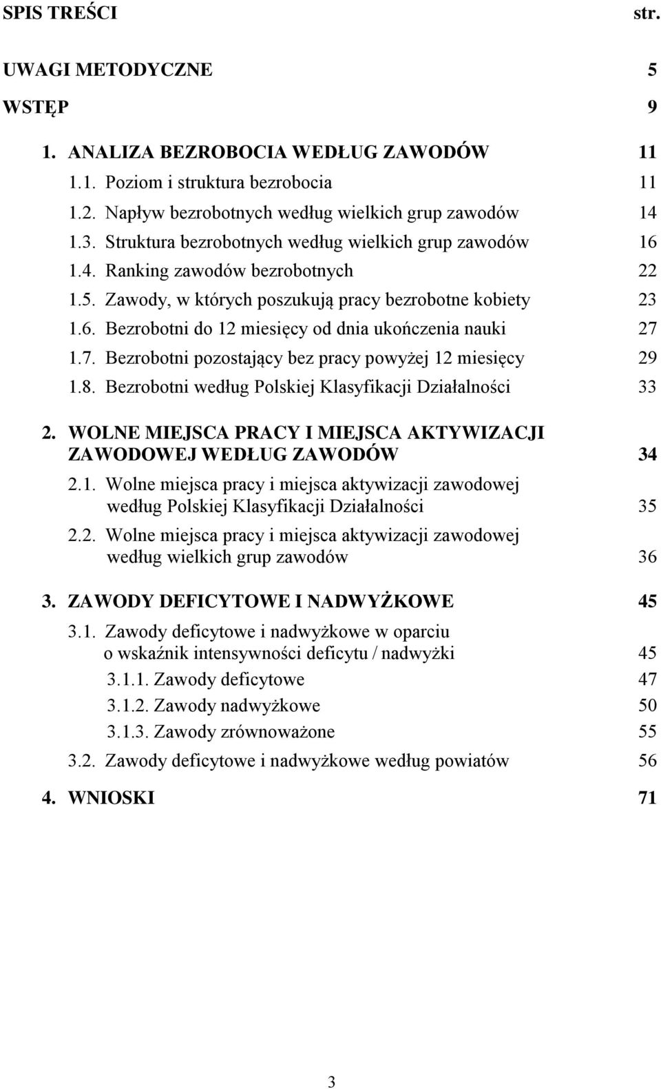 1.7. Bezrobotni pozostający bez pracy powyżej 12 miesięcy 29 1.8. Bezrobotni według Polskiej Klasyfikacji Działalności 33 2. WOLNE MIEJSCA PRACY I MIEJSCA AKTYWIZACJI ZAWODOWEJ WEDŁUG ZAWODÓW 34 2.1. Wolne miejsca pracy i miejsca aktywizacji zawodowej według Polskiej Klasyfikacji Działalności 35 2.