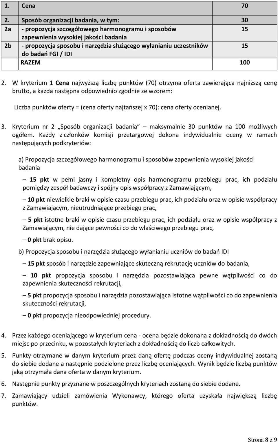uczestników 15 do badań FGI / IDI RAZEM 100 2.
