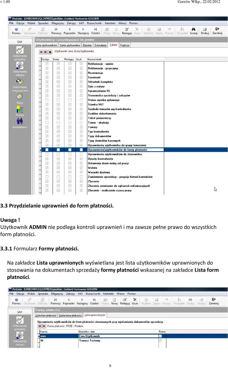 płatności. 3.3.1 Formularz Formy płatności.