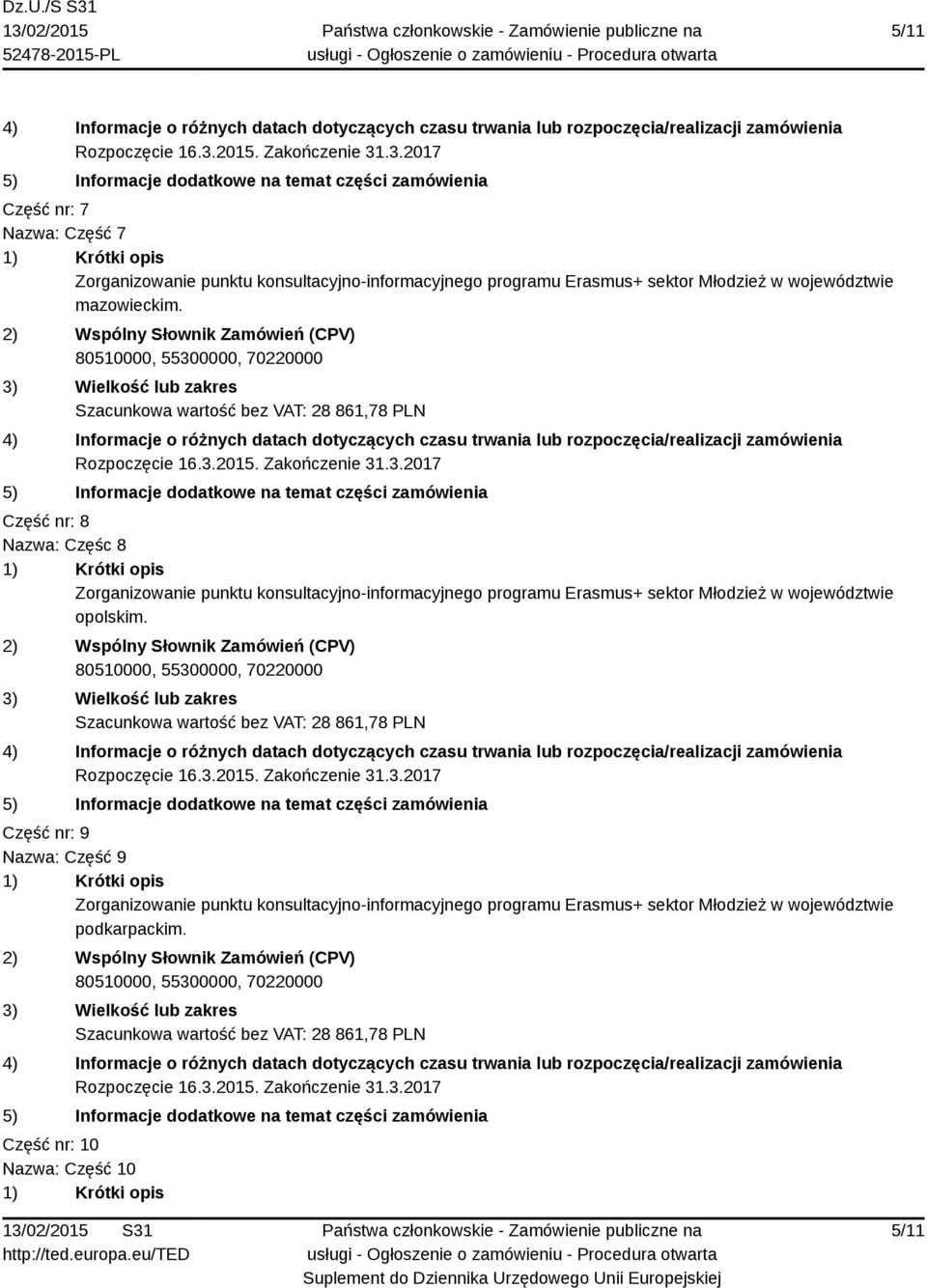 Część nr: 8 Nazwa: Częśc 8 opolskim.