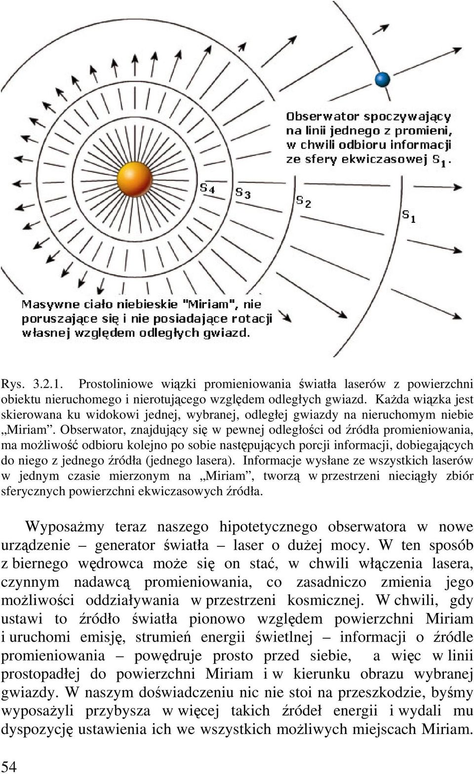 Obserwator, znajdujcy si w pewnej odległoci od ródła promieniowania, ma moliwo odbioru kolejno po sobie nastpujcych porcji informacji, dobiegajcych do niego z jednego ródła (jednego lasera).