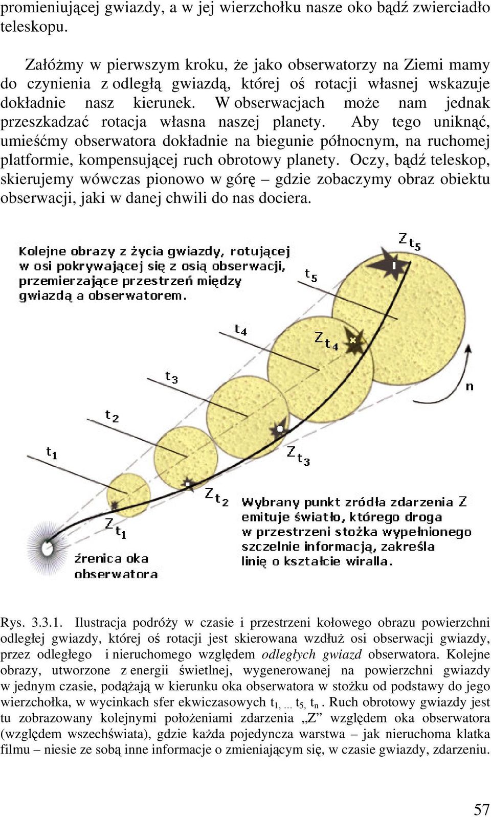W obserwacjach moe nam jednak przeszkadza rotacja własna naszej planety. Aby tego unikn, umiemy obserwatora dokładnie na biegunie północnym, na ruchomej platformie, kompensujcej ruch obrotowy planety.
