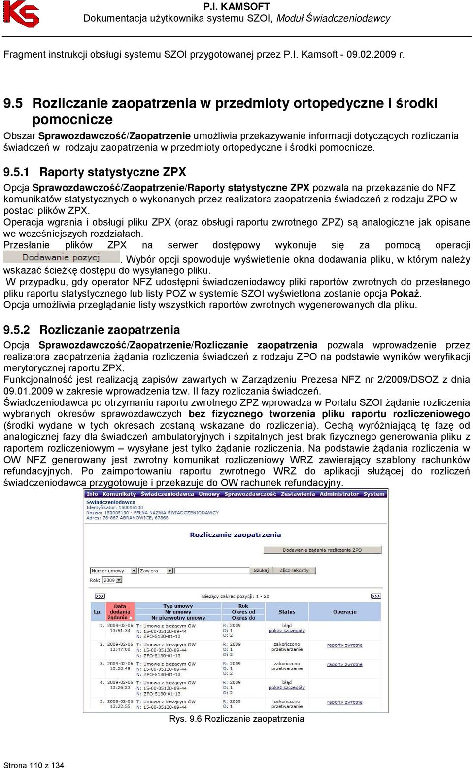 zaopatrzenia w przedmioty ortopedyczne i środki pomocnicze. 9.5.