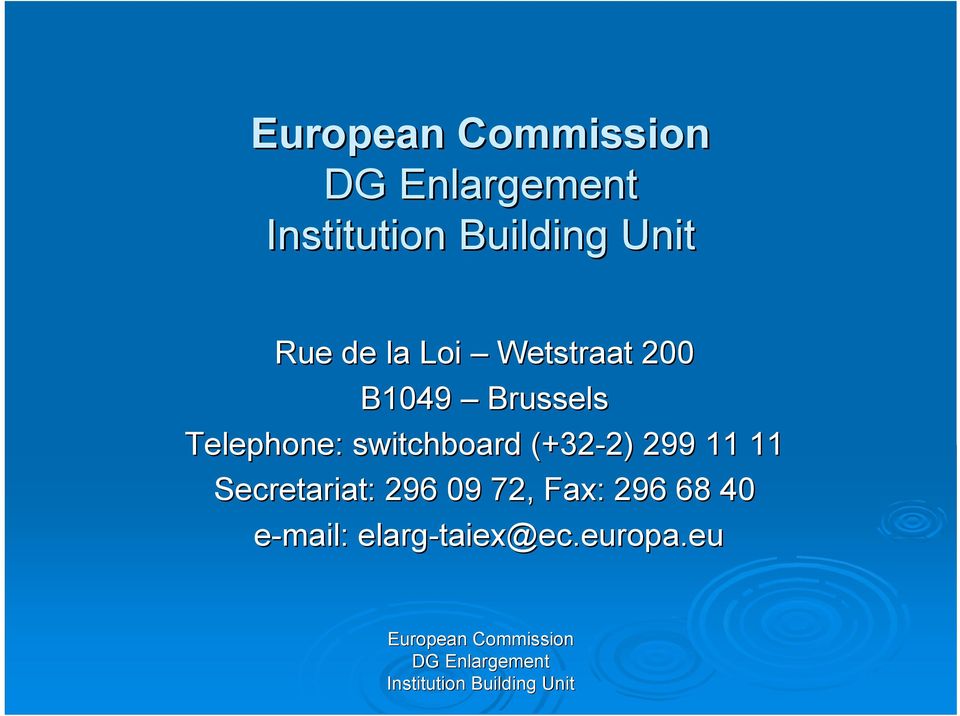 2) 299 11 11 Secretariat: 296 09 72,