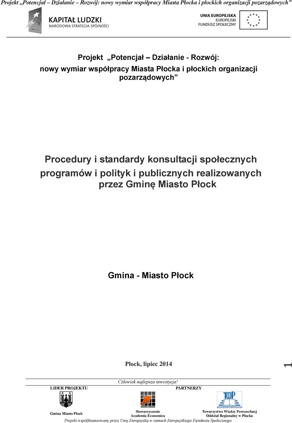 standardy konsultacji społecznych programów i polityk i publicznych