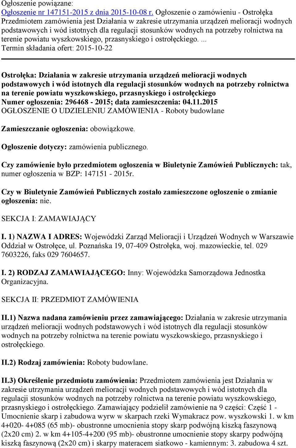 rolnictwa na terenie powiatu wyszkowskiego, przasnyskiego i ostrołęckiego.