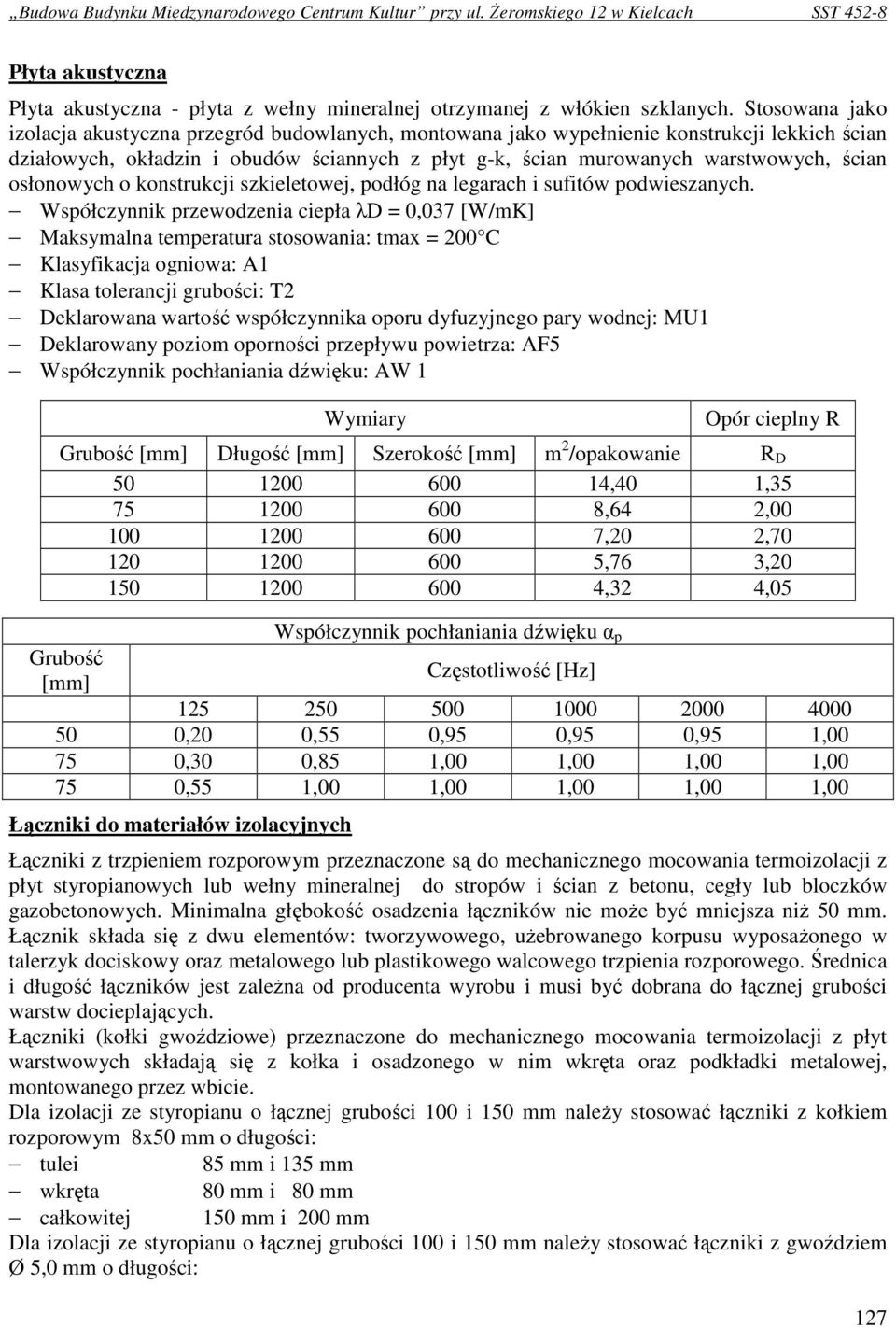 osłonowych o konstrukcji szkieletowej, podłóg na legarach i sufitów podwieszanych.