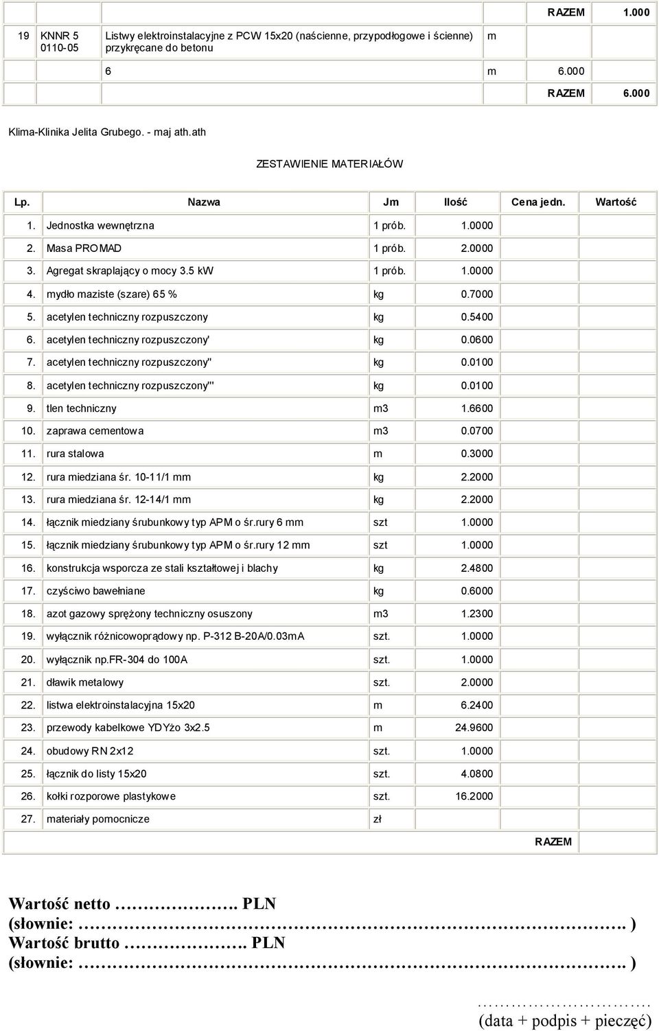 mydło maziste (szare) 65 % 0.7000 5. acetylen techniczny rozpuszczony 0.5400 6. acetylen techniczny rozpuszczony' 0.0600 7. acetylen techniczny rozpuszczony'' 0.0100 8.