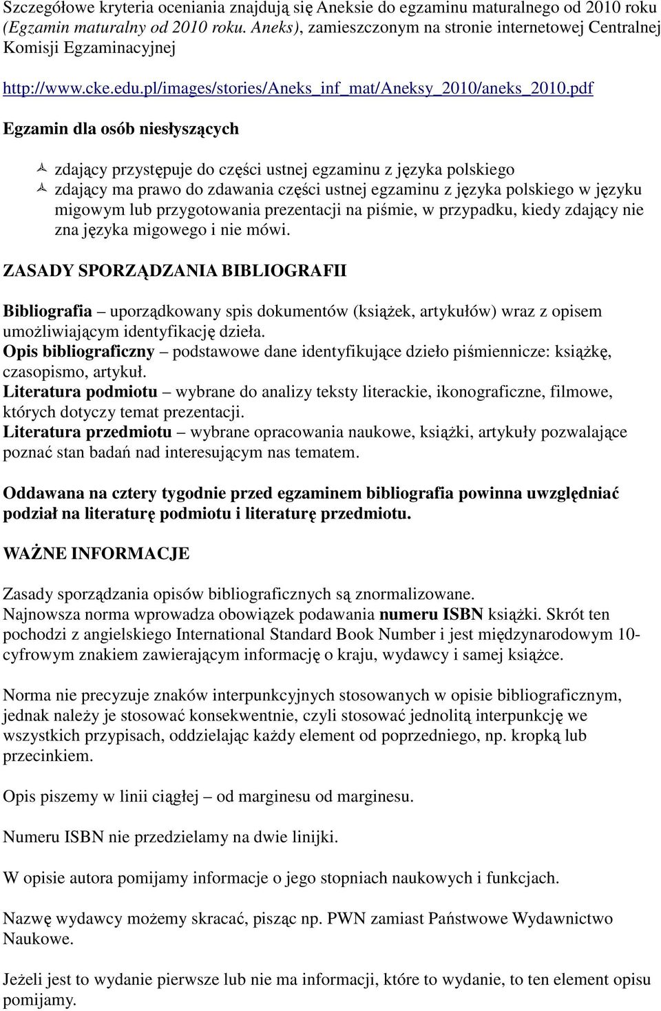 pdf Egzamin dla osób niesłyszących zdający przystępuje do części ustnej egzaminu z języka polskiego zdający ma prawo do zdawania części ustnej egzaminu z języka polskiego w języku migowym lub