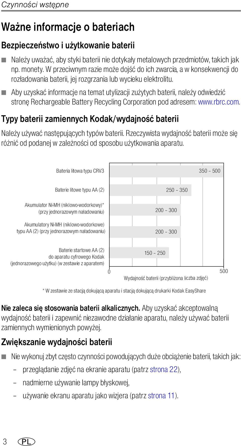 Aby uzyskać informacje na temat utylizacji zużytych baterii, należy odwiedzić stronę Rechargeable Battery Recycling Corporation pod adresem: www.rbrc.com.