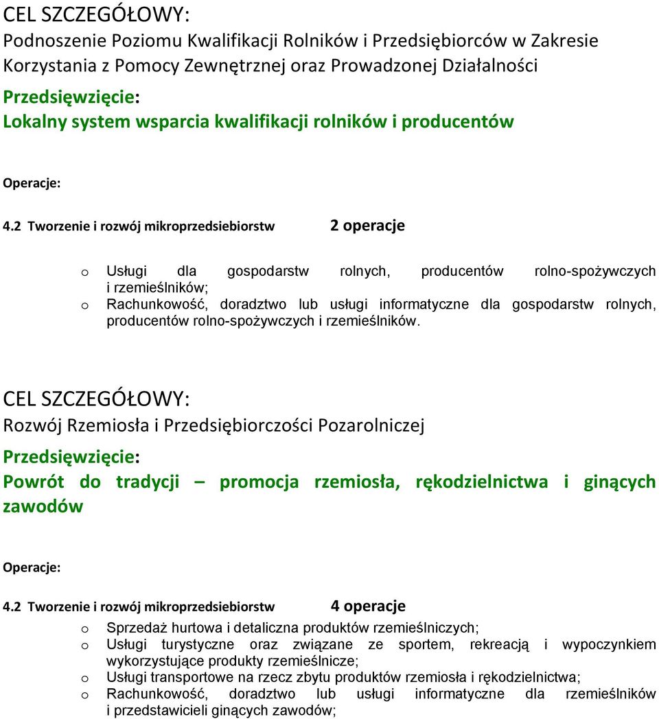 rln-spżywczych i rzemieślników. RzwPj Rzemisła i Przedsiębirczści Pzaraniczej Pwrót d tradycji prmcja rzemisłap rękdzielnictwa i gincych zawdów 4.