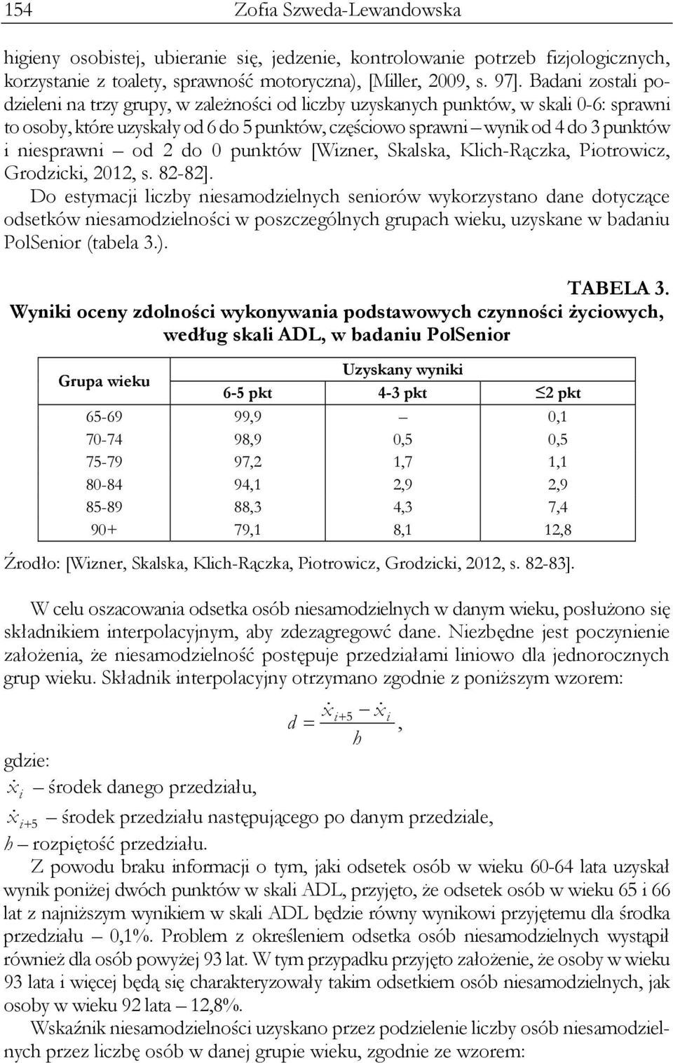 niesprawni od 2 do 0 punktów [Wizner, Skalska, Klich-Rączka, Piotrowicz, Grodzicki, 2012, s. 82-82].