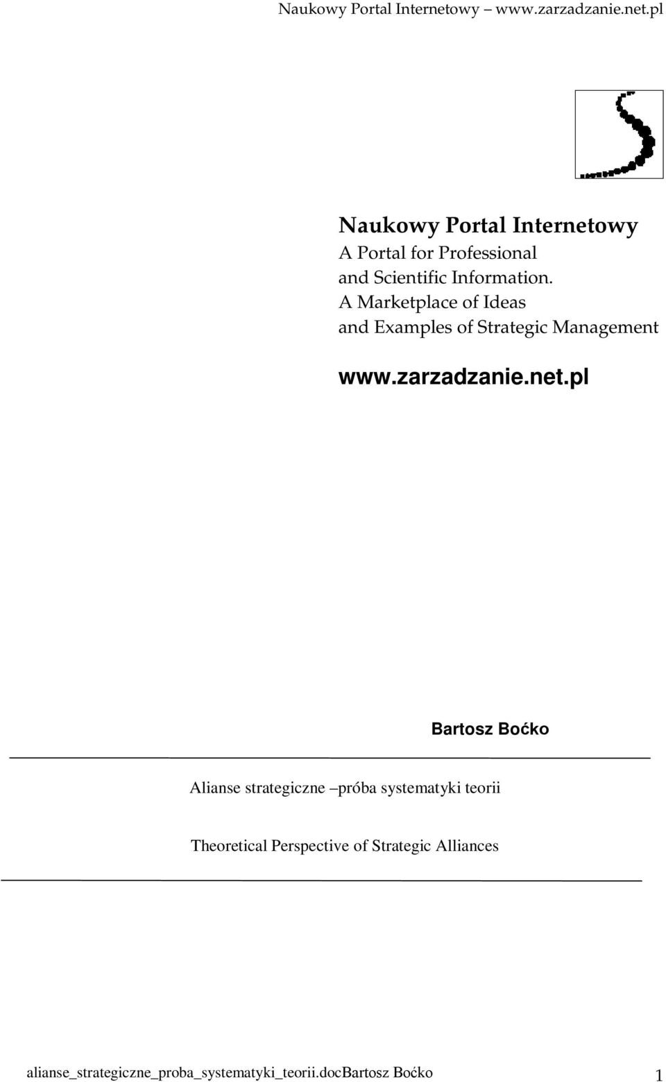 pl Bartosz Boćko Alianse strategiczne próba systematyki teorii Theoretical