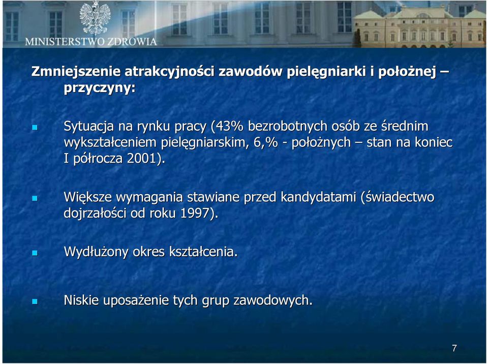 stan na koniec I półrocza 2001).