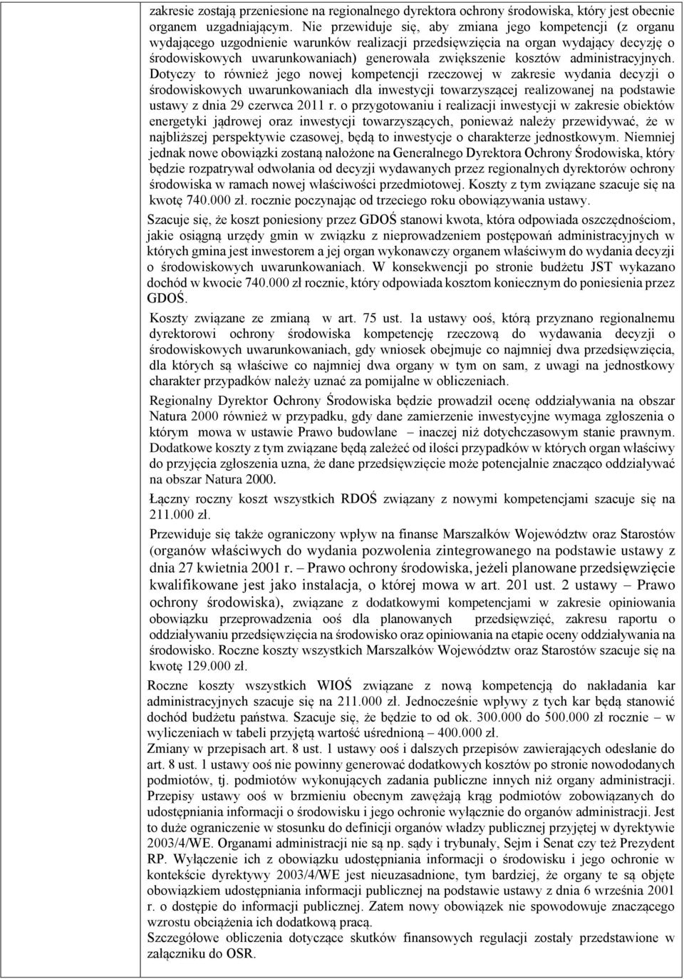 kosztów administracyjnych.