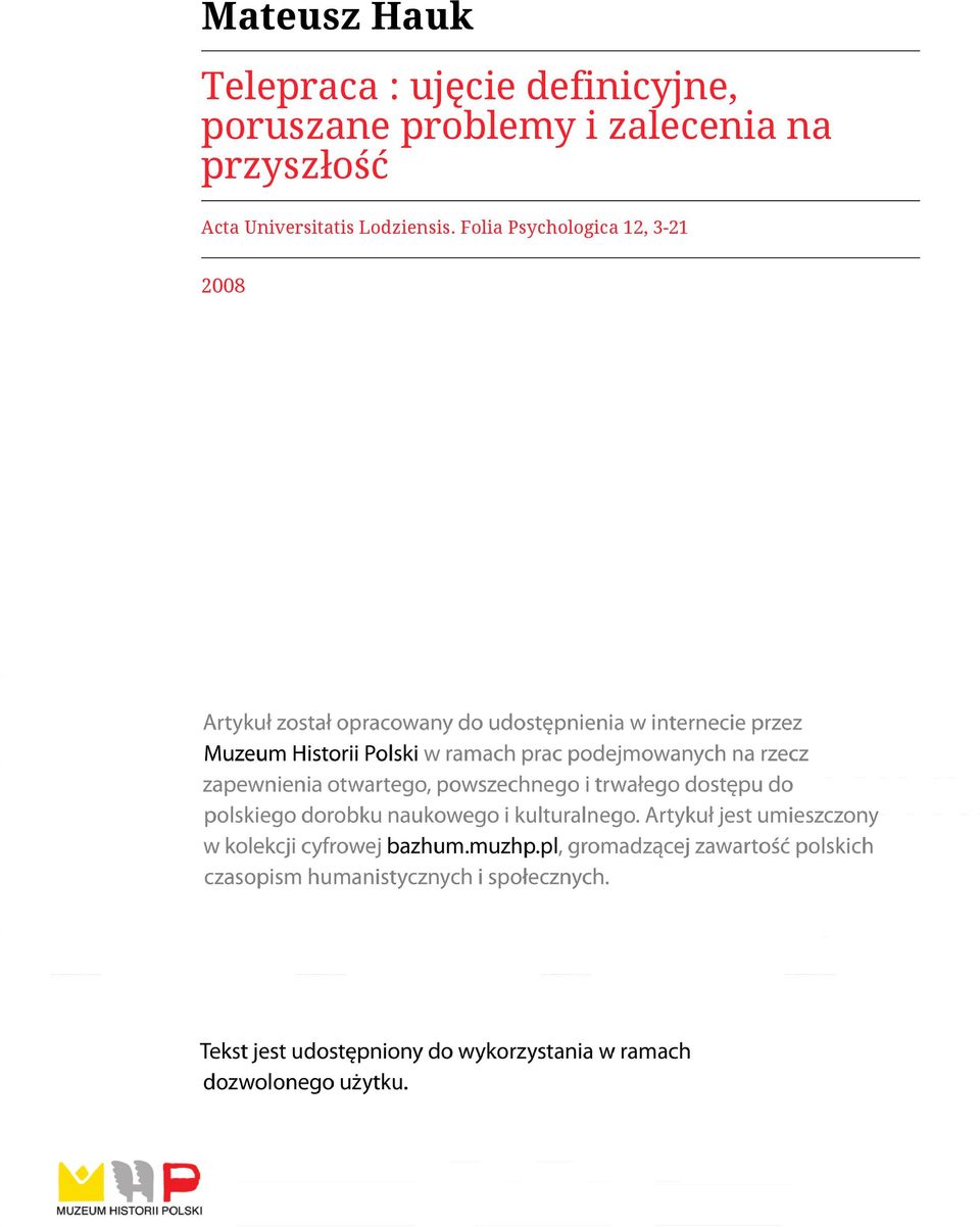 zalecenia na przyszłość Acta