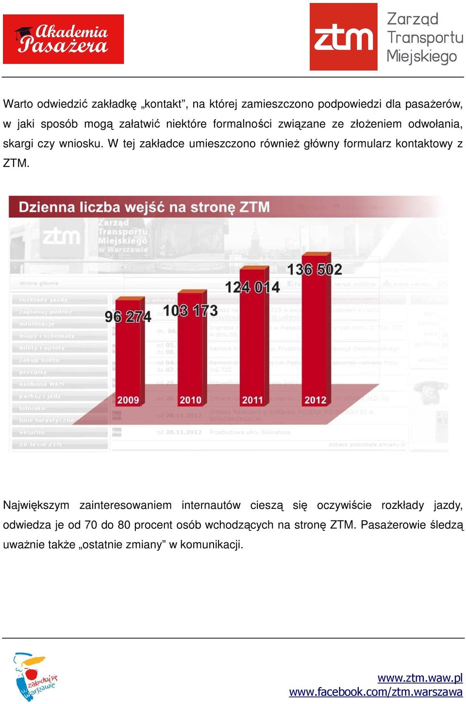 W tej zakładce umieszczono również główny formularz kontaktowy z ZTM.