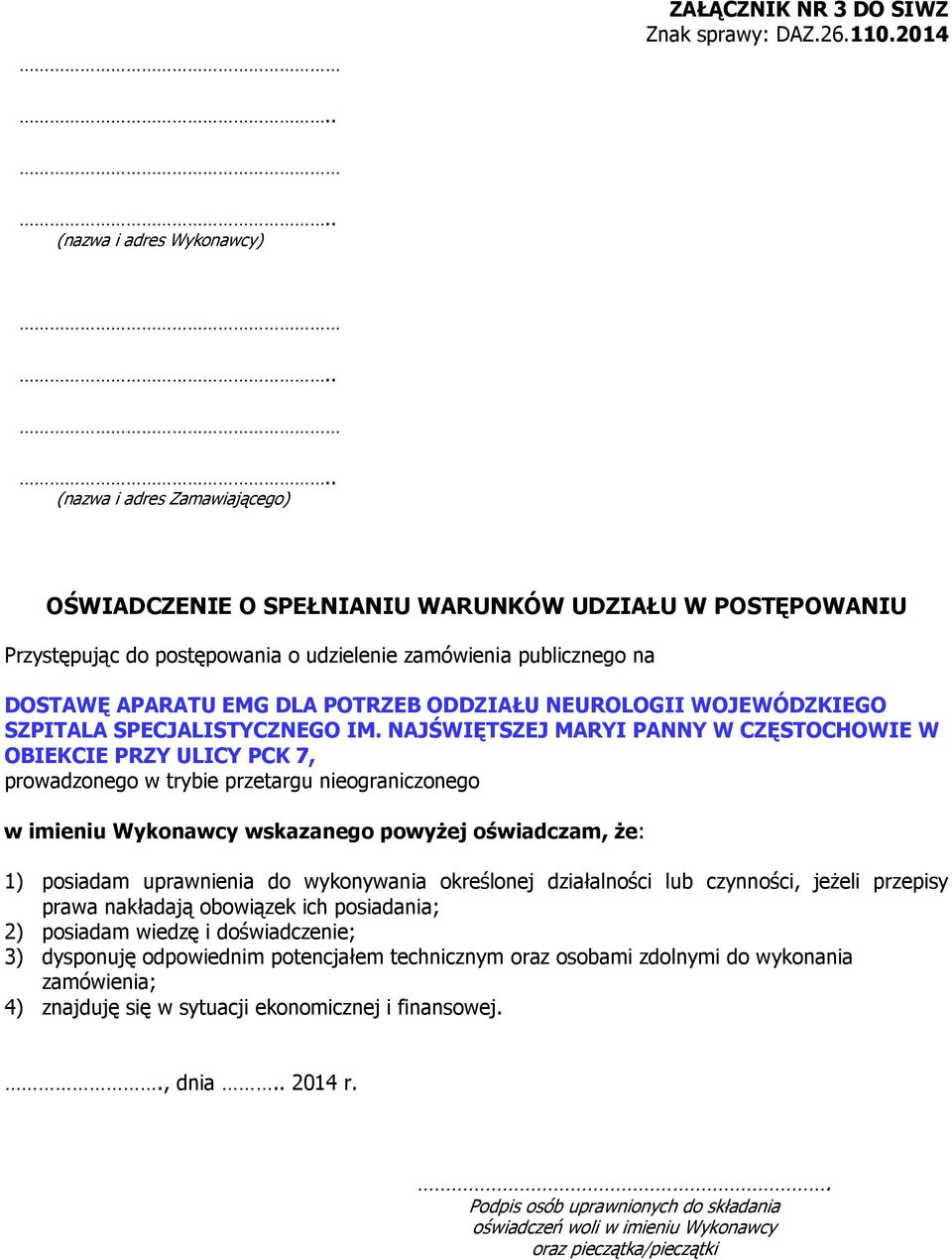 ODDZIAŁU NEUROLOGII WOJEWÓDZKIEGO SZPITALA SPECJALISTYCZNEGO IM.