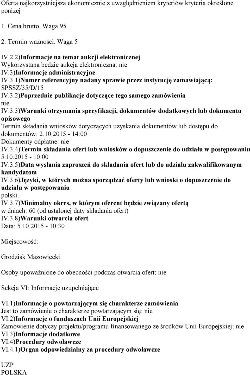 Informacje administracyjne IV.3.