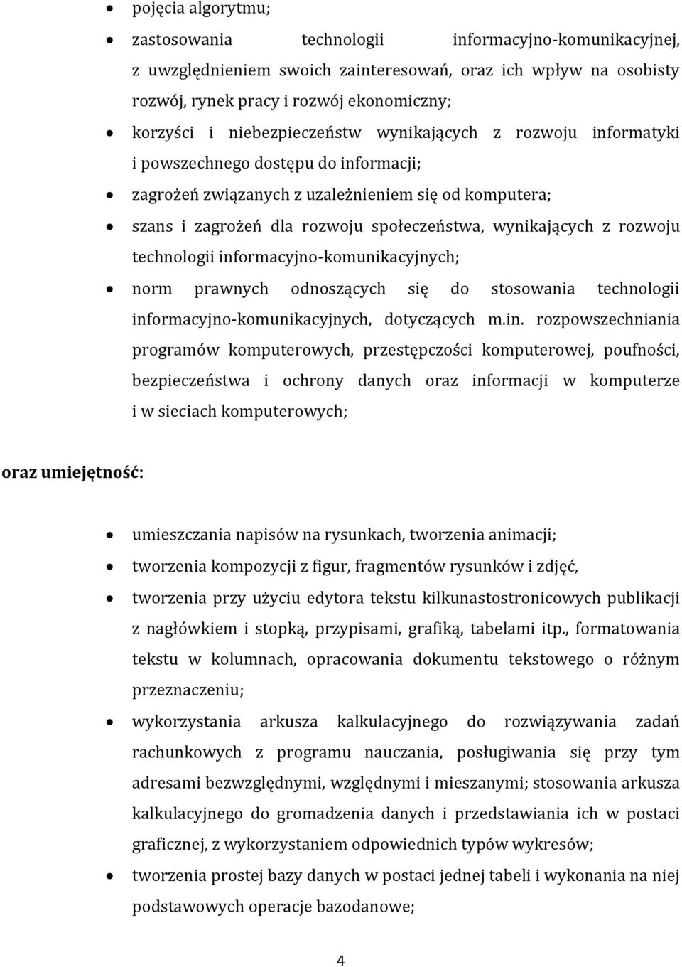 wynikających z rozwoju technologii inf