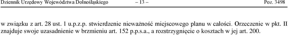 z.p. stwierdzenie nieważność miejscowego planu w całości.