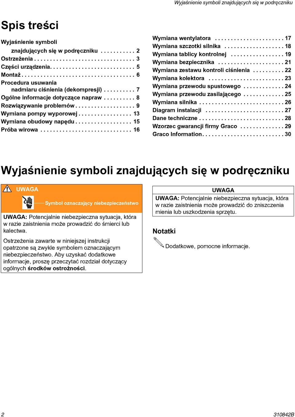 ................ 13 Wymiana obudowy napêdu.................. 15 Próba wirowa............................. 16 Wymiana wentylatora...................... 17 Wymiana szczotki silnika.