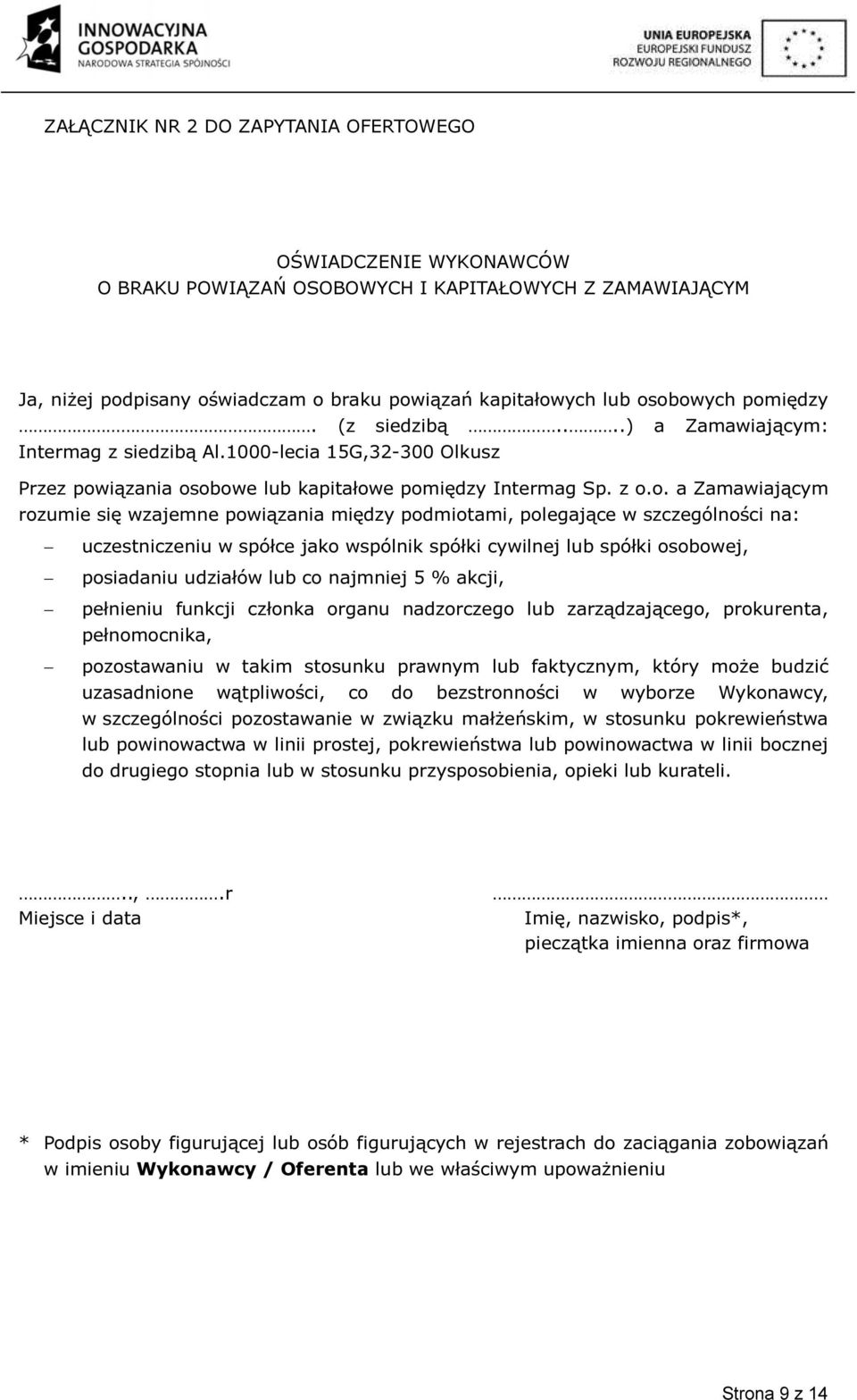 powiązania między podmiotami, polegające w szczególności na: uczestniczeniu w spółce jako wspólnik spółki cywilnej lub spółki osobowej, posiadaniu udziałów lub co najmniej 5 % akcji, pełnieniu