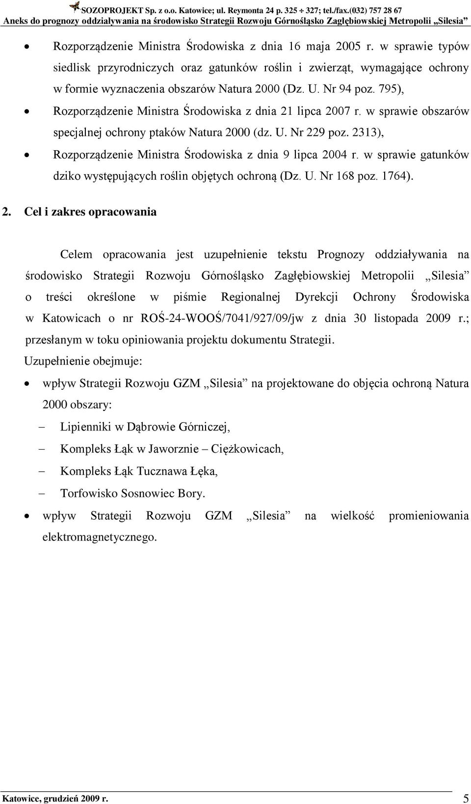 2313), Rozporządzenie Ministra Środowiska z dnia 9 lipca 20