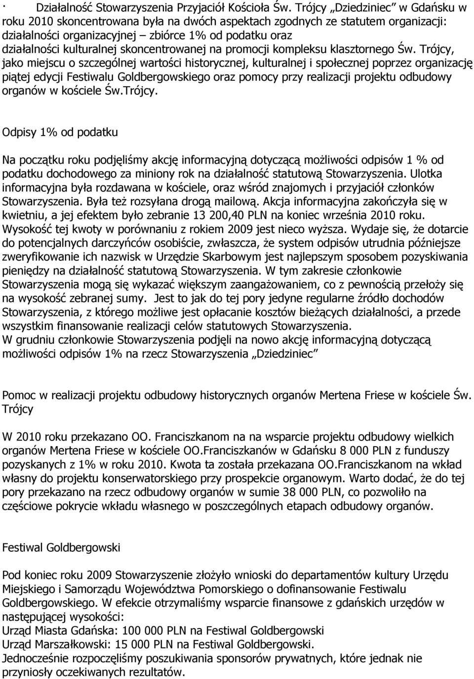 skoncentrowanej na promocji kompleksu klasztornego Św.