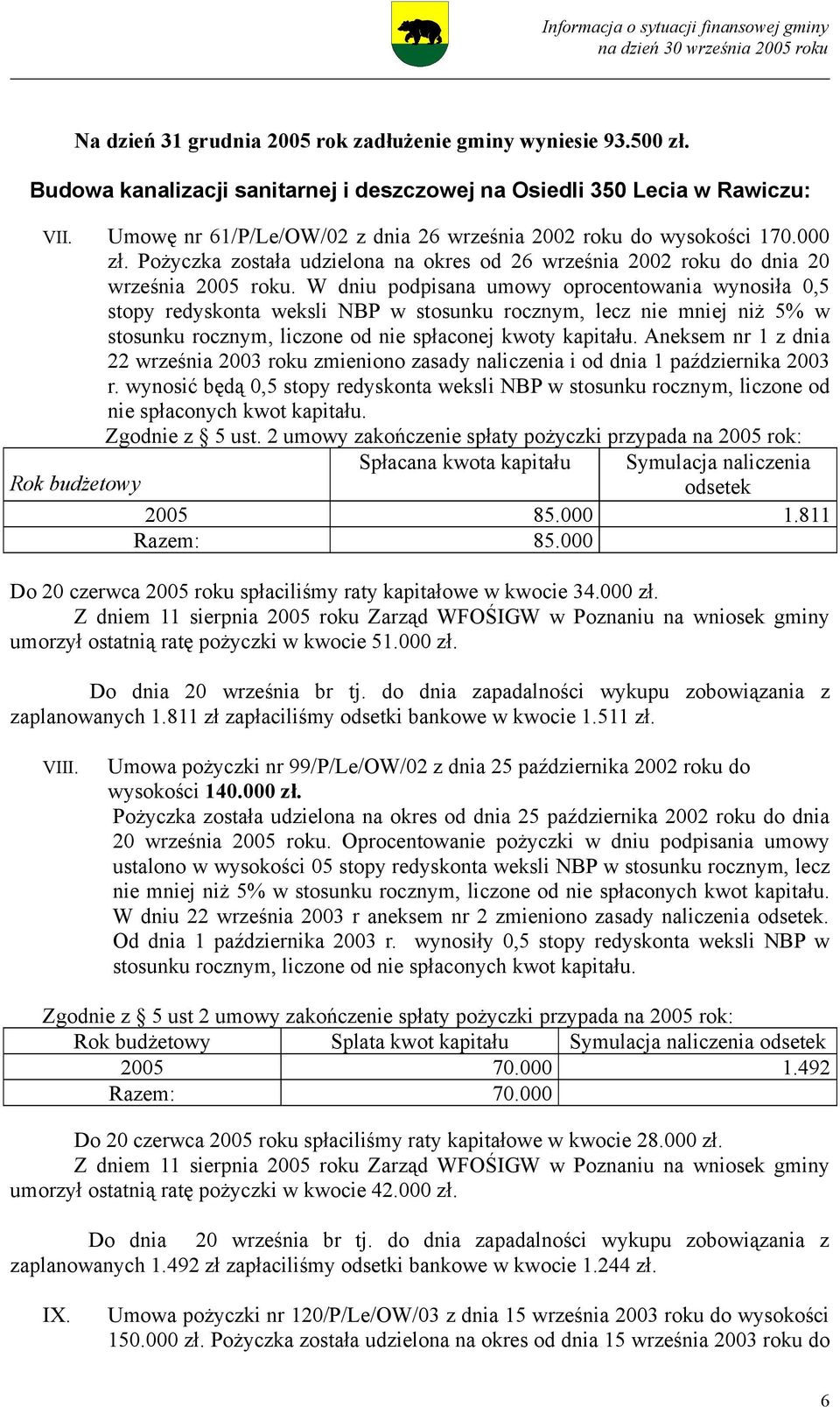 W dniu podpisana umowy oprocentowania wynosiła 0,5 stopy redyskonta weksli NBP w stosunku rocznym, lecz nie mniej niż 5% w stosunku rocznym, liczone od nie spłaconej kwoty kapitału.