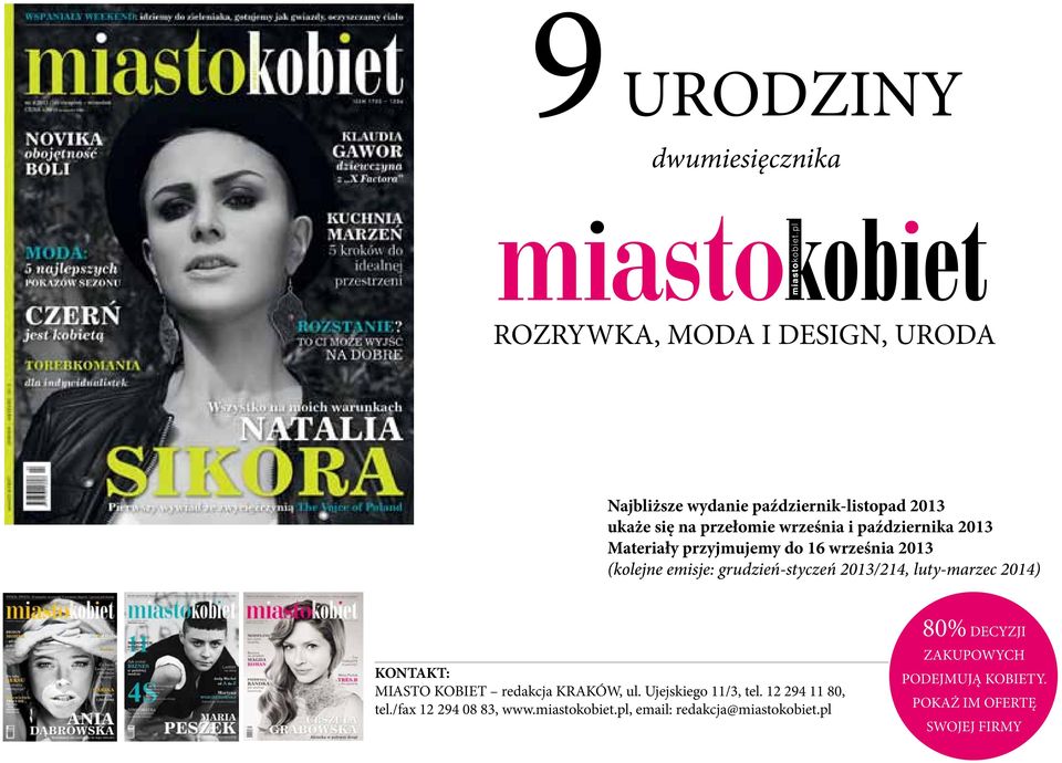 2013/214, luty-marzec 2014) KONTAKT: MIASTO KOBIET redakcja KRAKÓW, ul. Ujejskiego 11/3, tel. 12 294 11 80, tel.