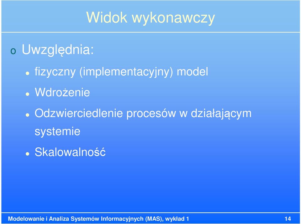 Odzwierciedlenie prcesów w działającym