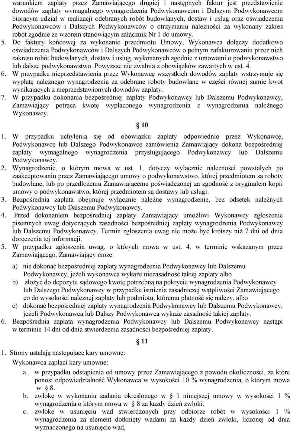 umowy. 5.