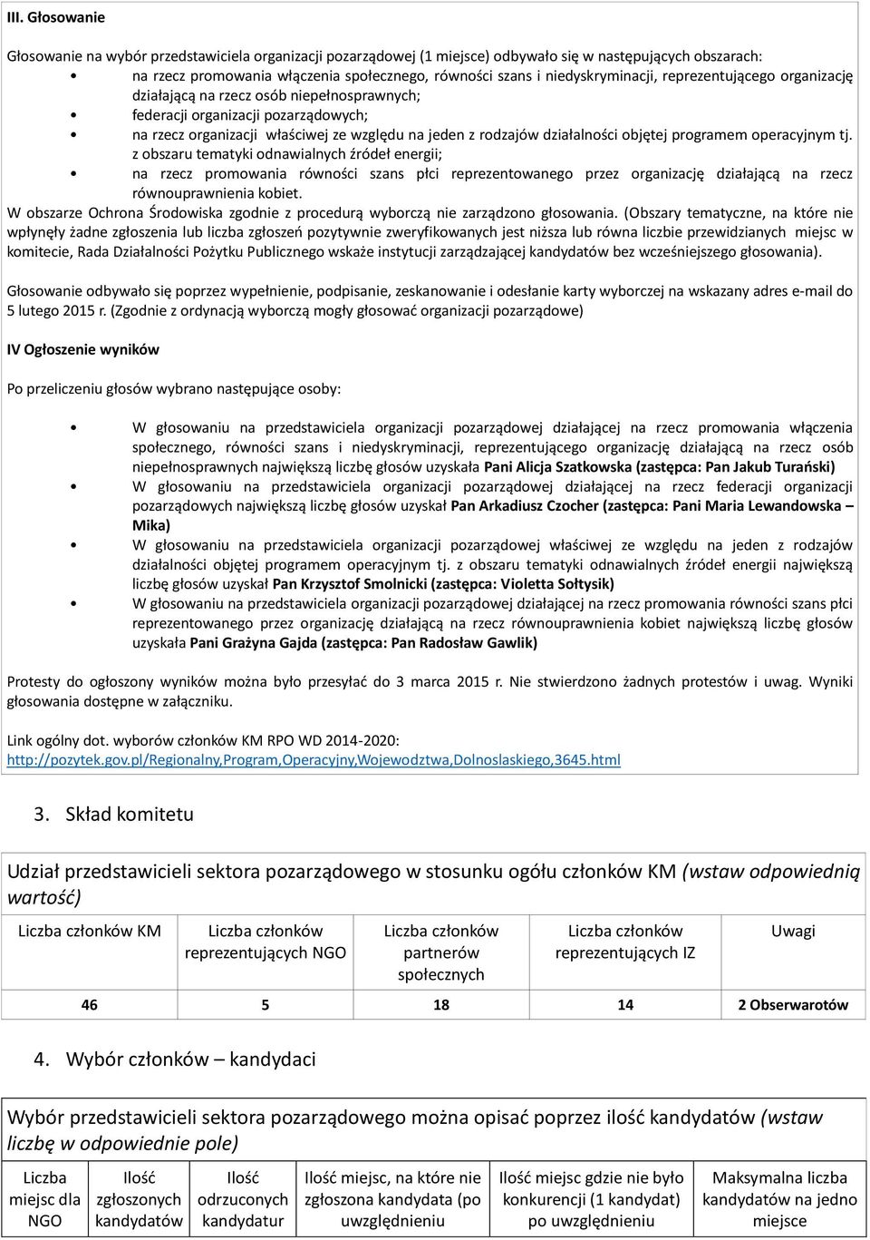 działalności objętej programem operacyjnym tj.