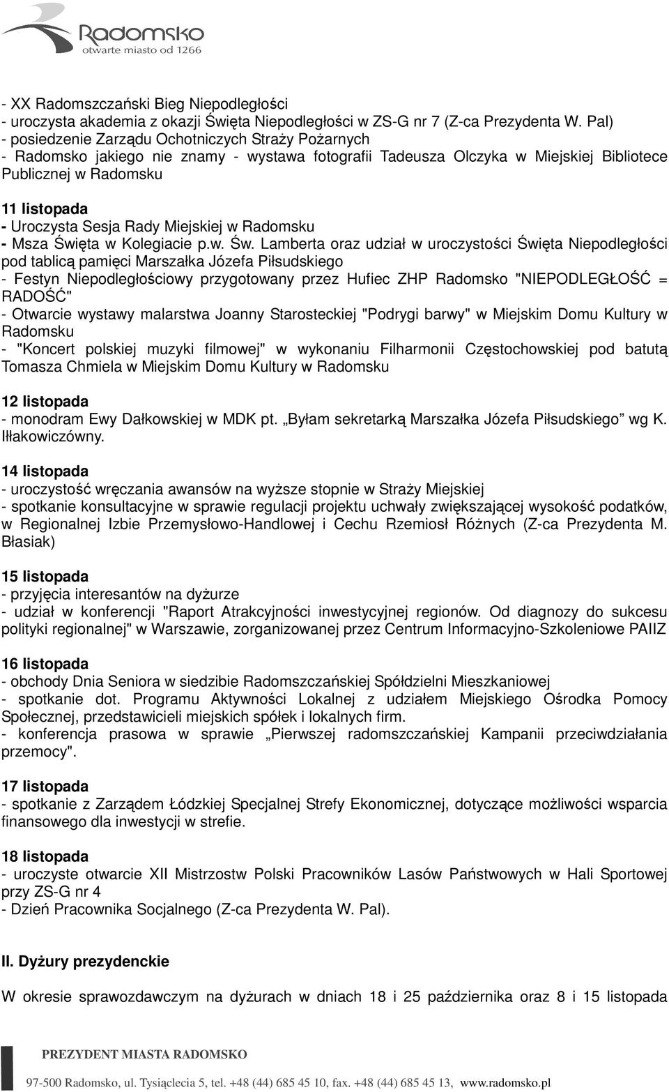 Rady Miejskiej w Radomsku - Msza Świ