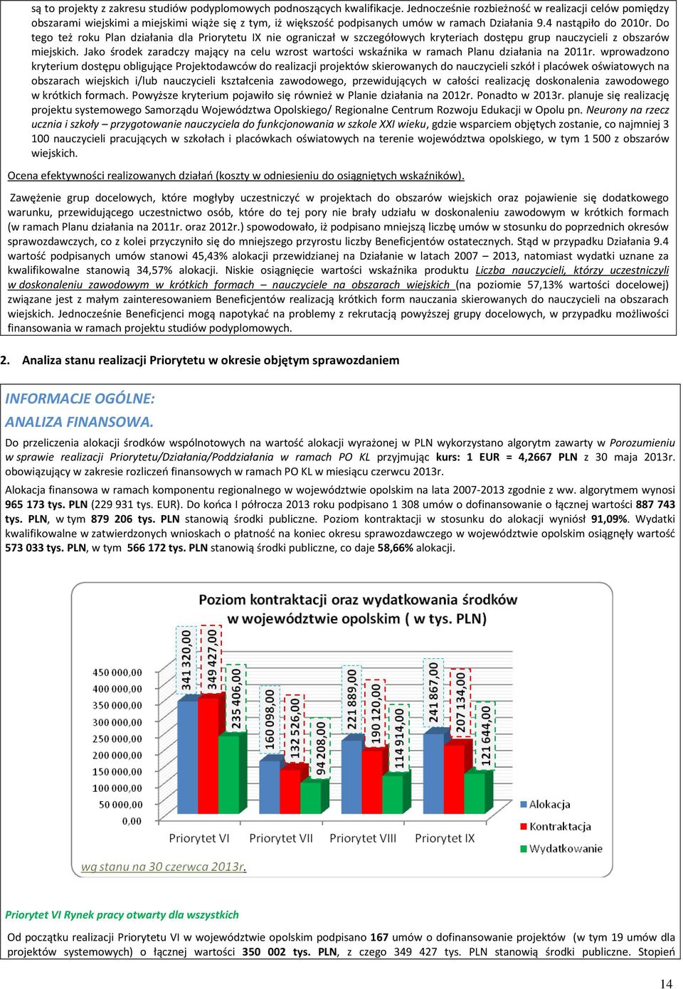 Do tego też roku Plan działania dla Priorytetu IX nie ograniczał w szczegółowych kryteriach dostępu grup nauczycieli z obszarów miejskich.