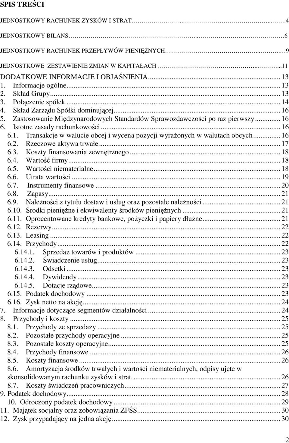 Zastosowanie Międzynarodowych Standardów Sprawozdawczości po raz pierwszy... 16 6. Istotne zasady rachunkowości... 16 6.1. Transakcje w walucie obcej i wycena pozycji wyraŝonych w walutach obcych.