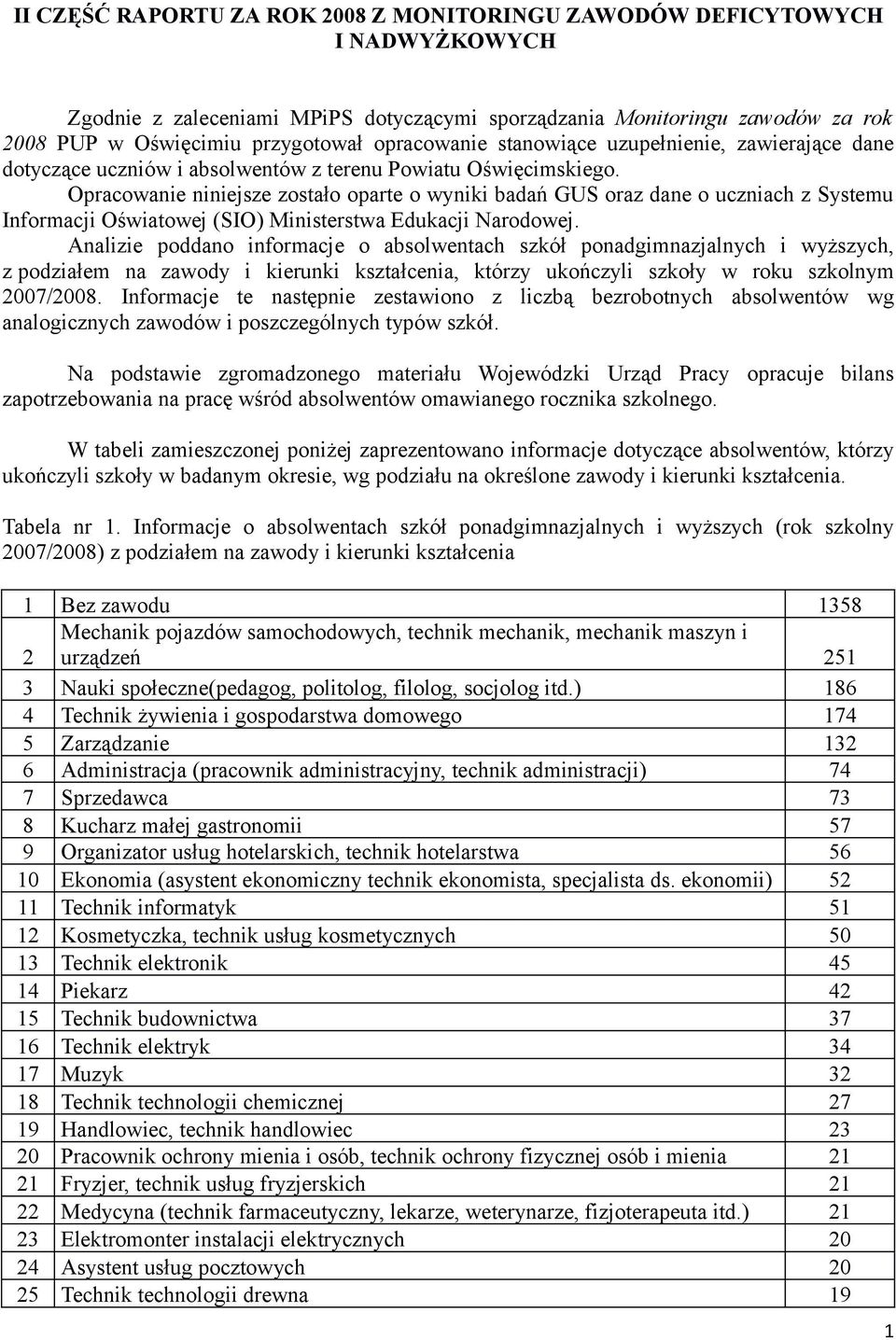 Opracowanie niniejsze zostało oparte o wyniki badań GUS oraz dane o uczniach z Systemu Informacji Oświatowej (SIO) Ministerstwa Edukacji Narodowej.