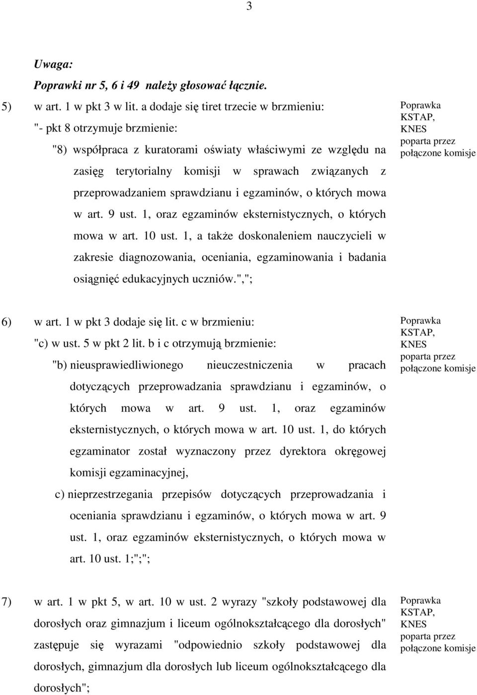 sprawdzianu i egzaminów, o których mowa w art. 9 ust. 1, oraz egzaminów eksternistycznych, o których mowa w art. 10 ust.